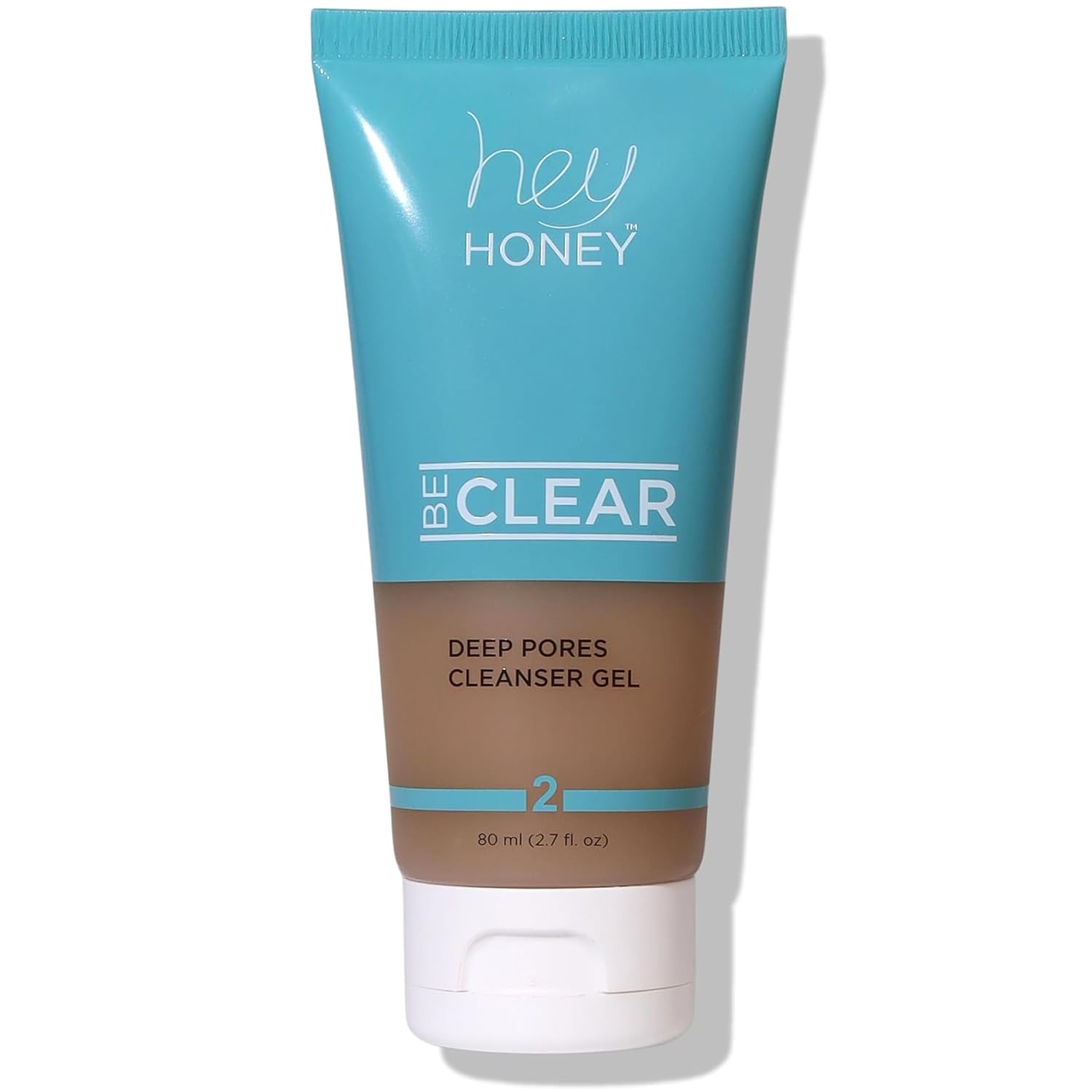 Hey Honey Skincare Be Clear – Gel limpiador de poros profundos para el control del acné  Propóleos, aceite de té verde, camelia, exfolia,