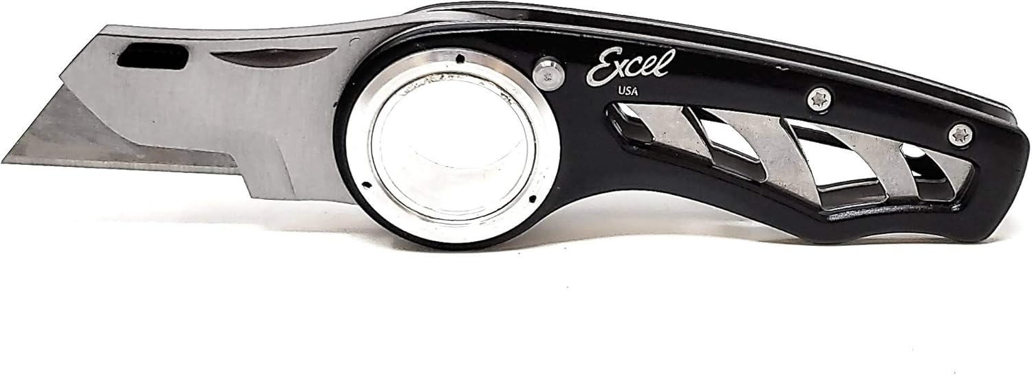 Excel Blade RevoCúter plegable con mango, seguro y clip