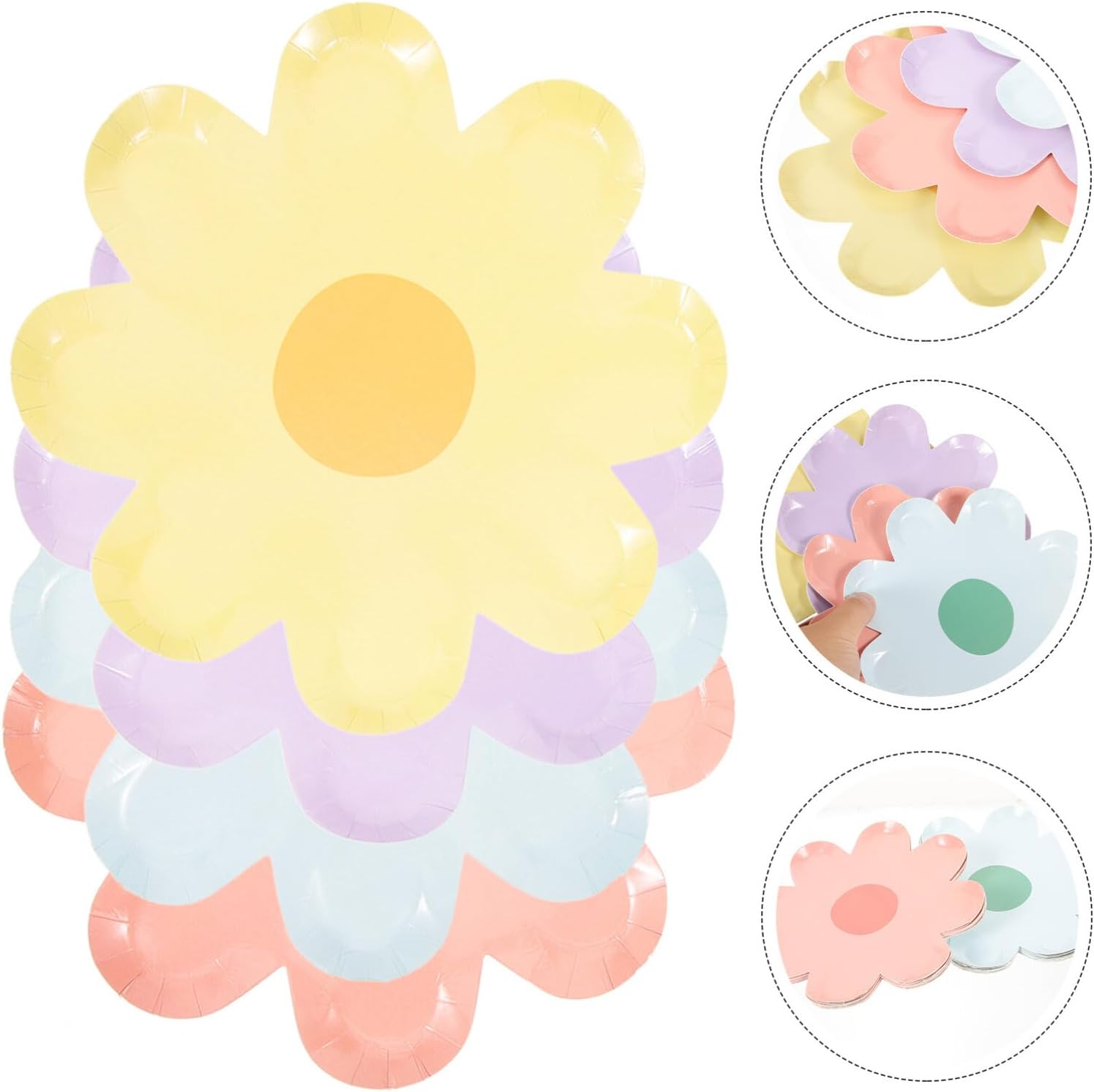 Housoutil Plato de flores Plato de papel Plato de fiesta Platos de pastel de fiesta Platos de fiesta Plato de servir Plato de papel de cena Plato de