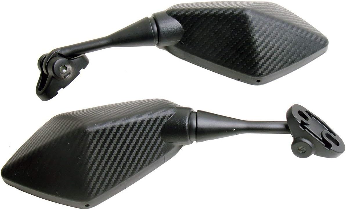 MotorToGo 1 par de fibra de carbono mirada bicicleta deporte moto espejos compatibles para 2011 Yamaha YZF R6