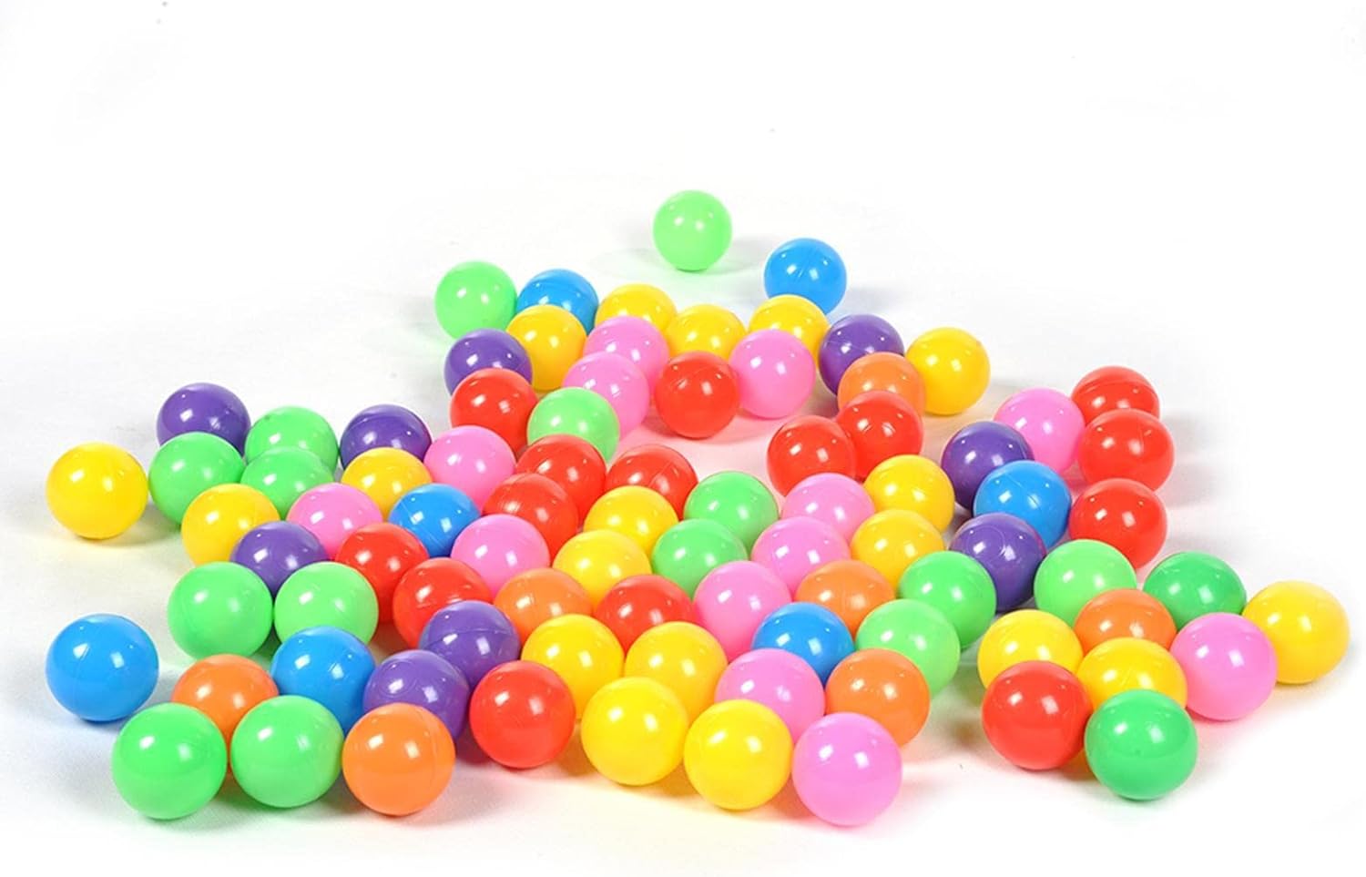50 bolas con bolsa de almacenamiento, bolas sin BPA para pozo de bolas para niños pequeños, bolas coloridas antiaplastamiento de 2.2 in, bolas de