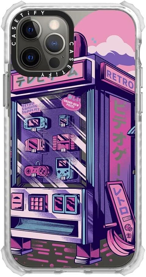 CASETiFY Funda Ultra Impact para iPhone 12  iPhone 12 Pro – Máquina expendedora retro – Clear Frost