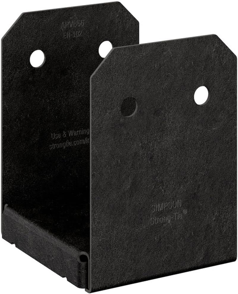 Simpson Strong-Tie Outdoor Accents Avant Collection ZMAX, base de poste con recubrimiento de polvo negro para 6×6