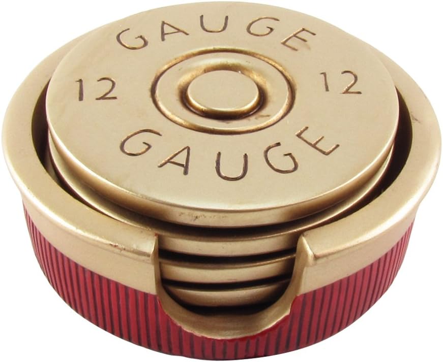 Treasure Gurus – Juego de posavasos con forma de bala de calibre 12