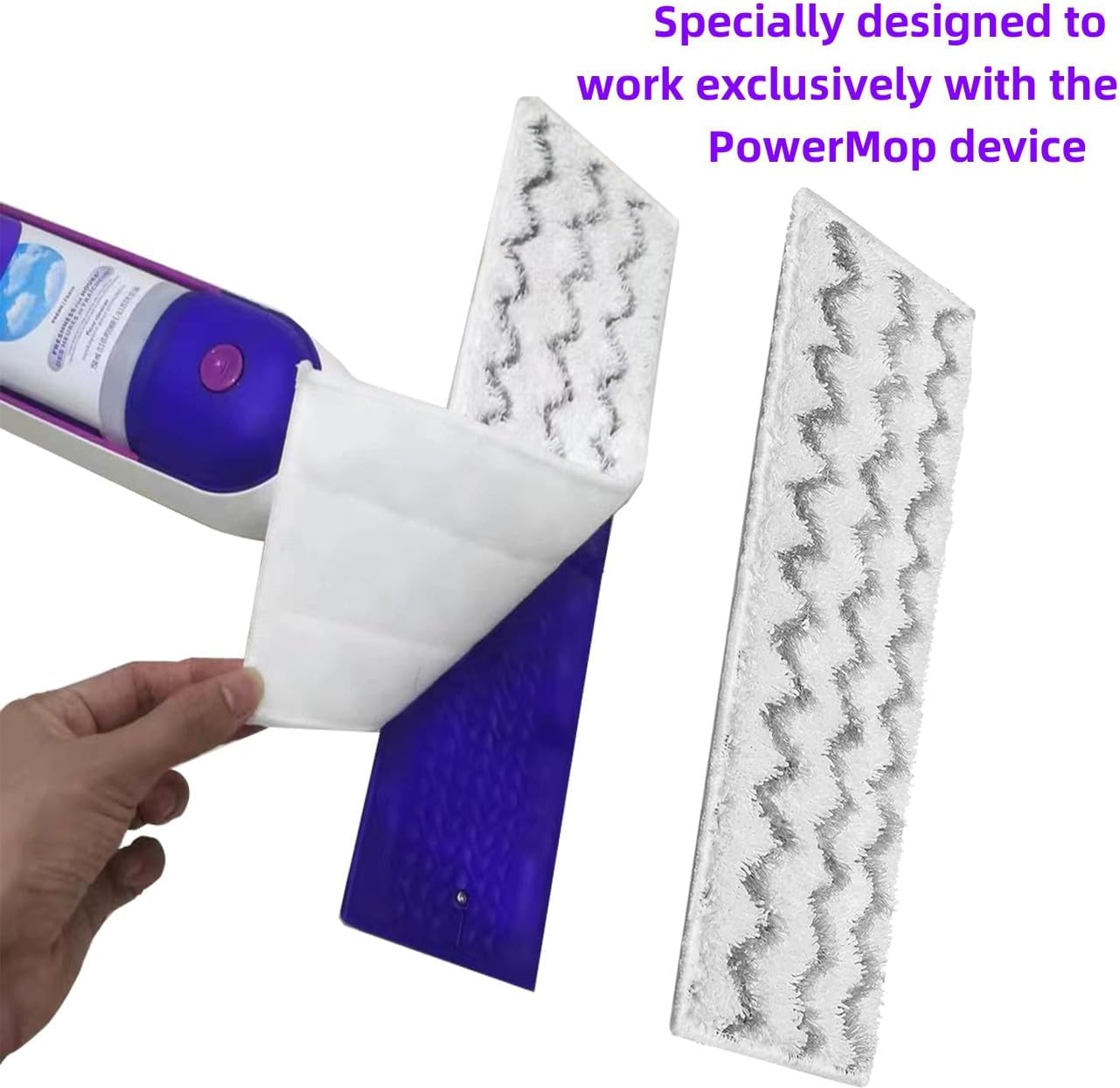Almohadillas de repuesto mejoradas para mopa con espray para Swiffer PowerMop, almohadillas de repuesto reutilizables para mopa eléctrica,