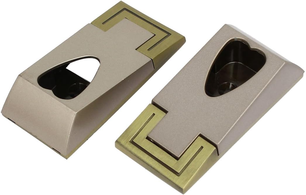 IIVVERR Armario Armario Rectangular Forma Rail Rod End Soportes Titular Tono Bronce 2pcs (Armario Armario Rectangular En forma de barra Varilla