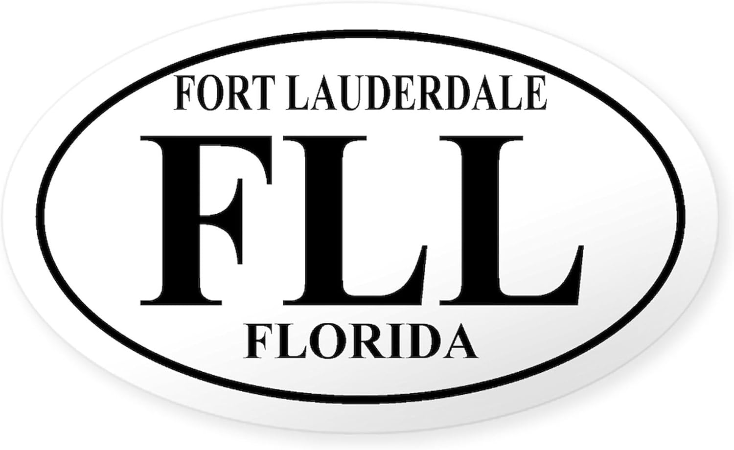 CafePress FLL Fort Lauderdale – Adhesivo ovalado para parachoques