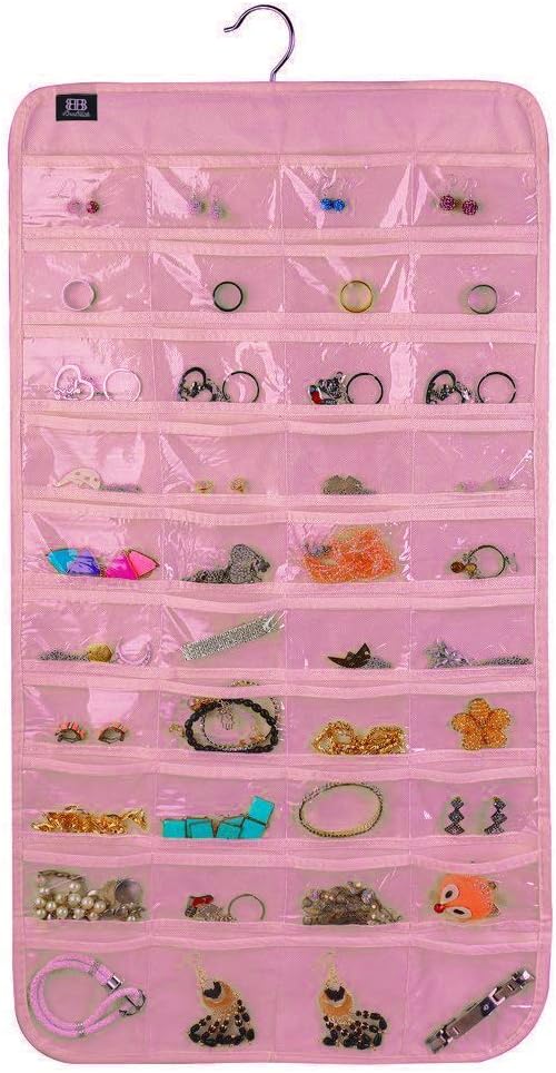 Organizador colgante para guardar joyas y accesorios, con 80bolsillos para guardar joyas