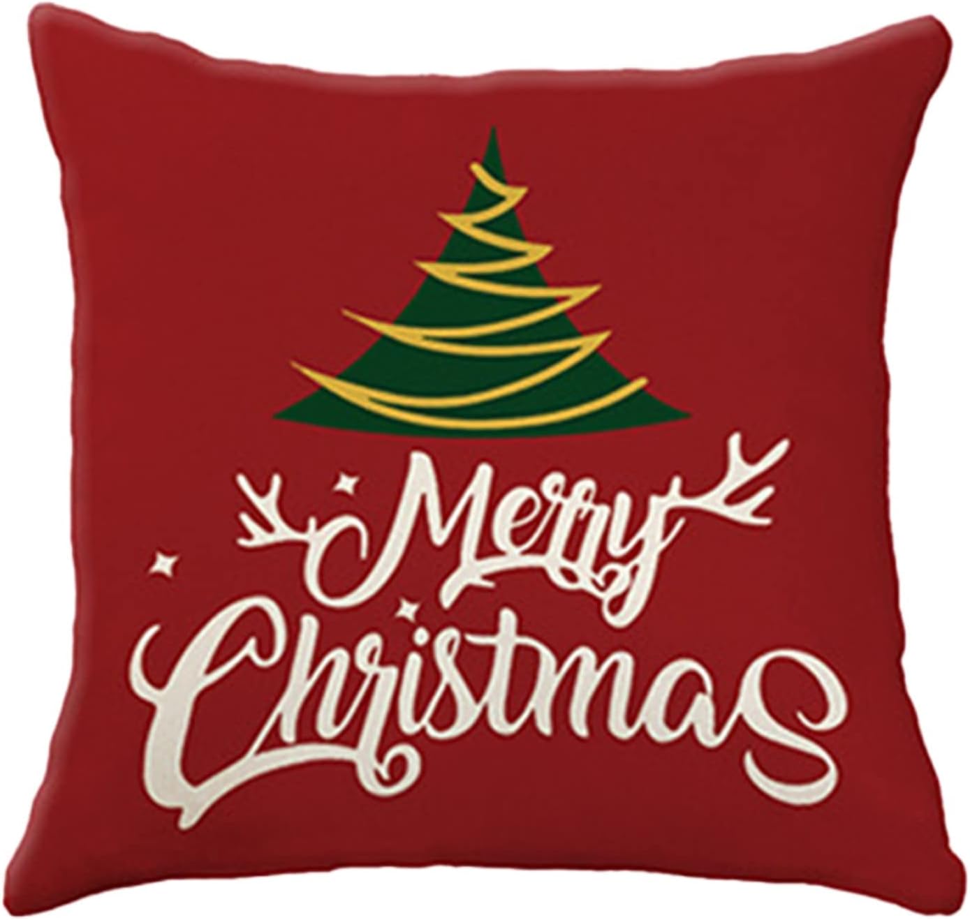 Scceatti Liene – Fundas de almohada de Navidad con cremallera cuadrada de 18 x 18 pulgadas, funda de almohada estilo campestre de Liene, funda