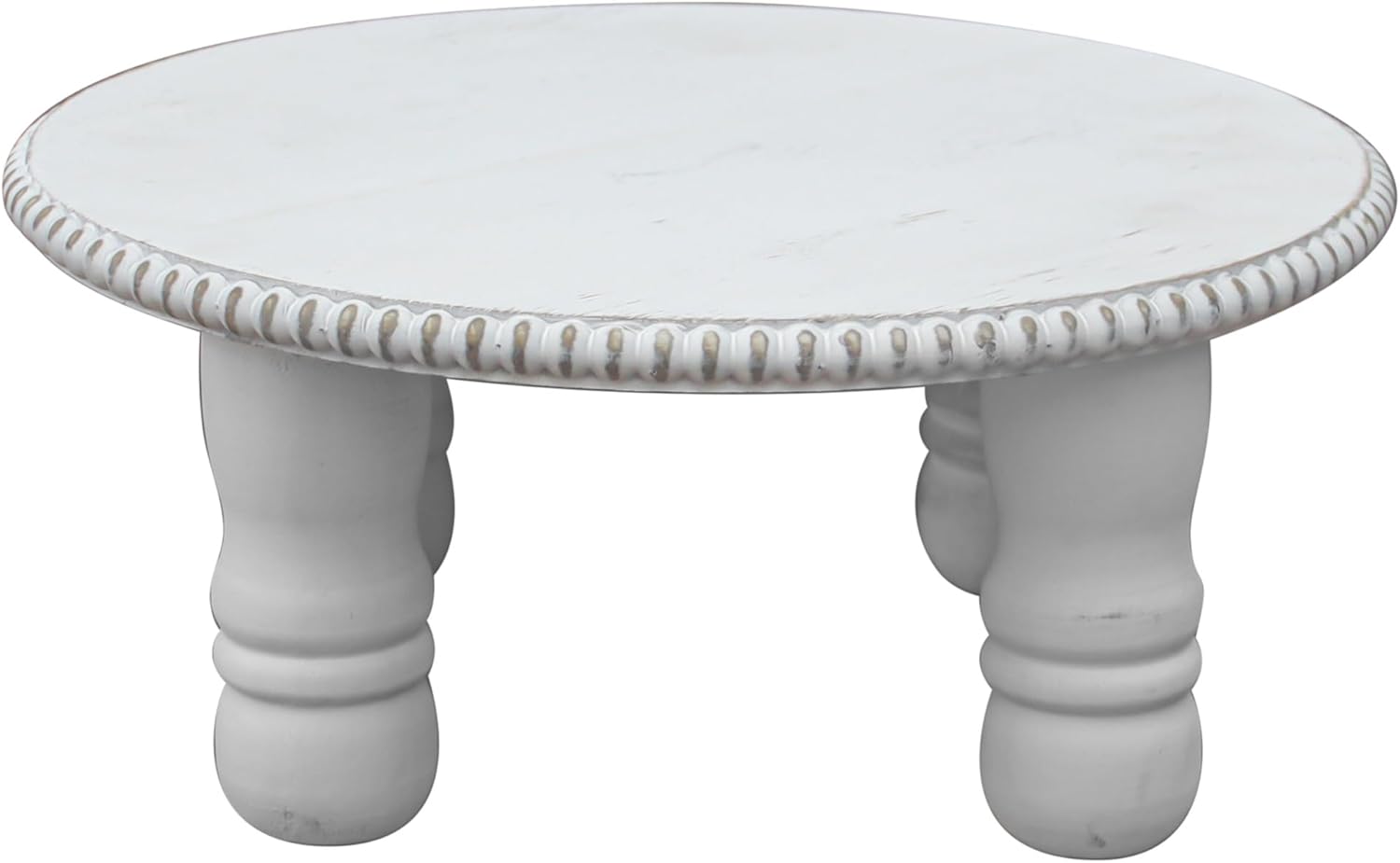 Taburetes de madera maciza, taburete redondo para plantas con cuentas de madera, soporte para maceta, soporte de pedestal de madera decorativo para