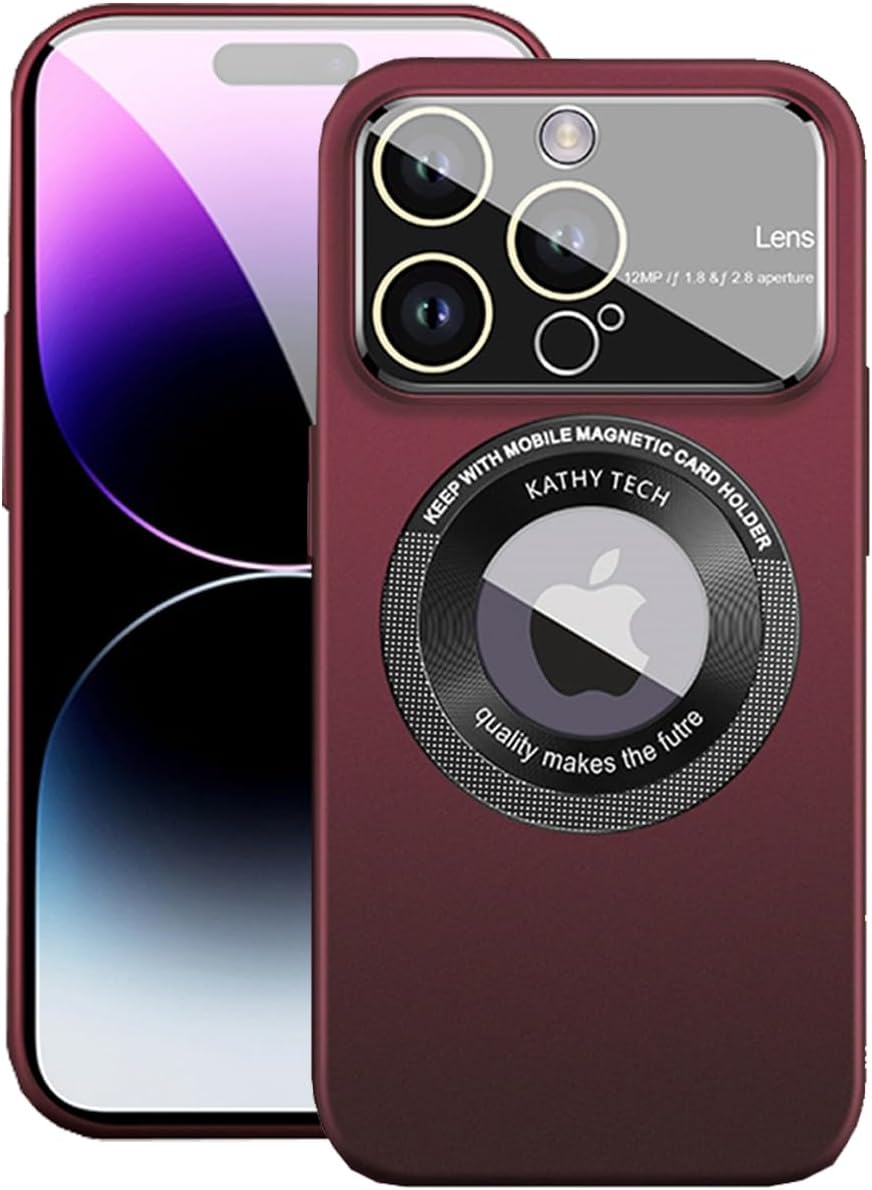 Funda magnética para iPhone 12 Pro Max compatible con Magsafe, protección completa de cámara con protector de lente, ultrafina para hombres y