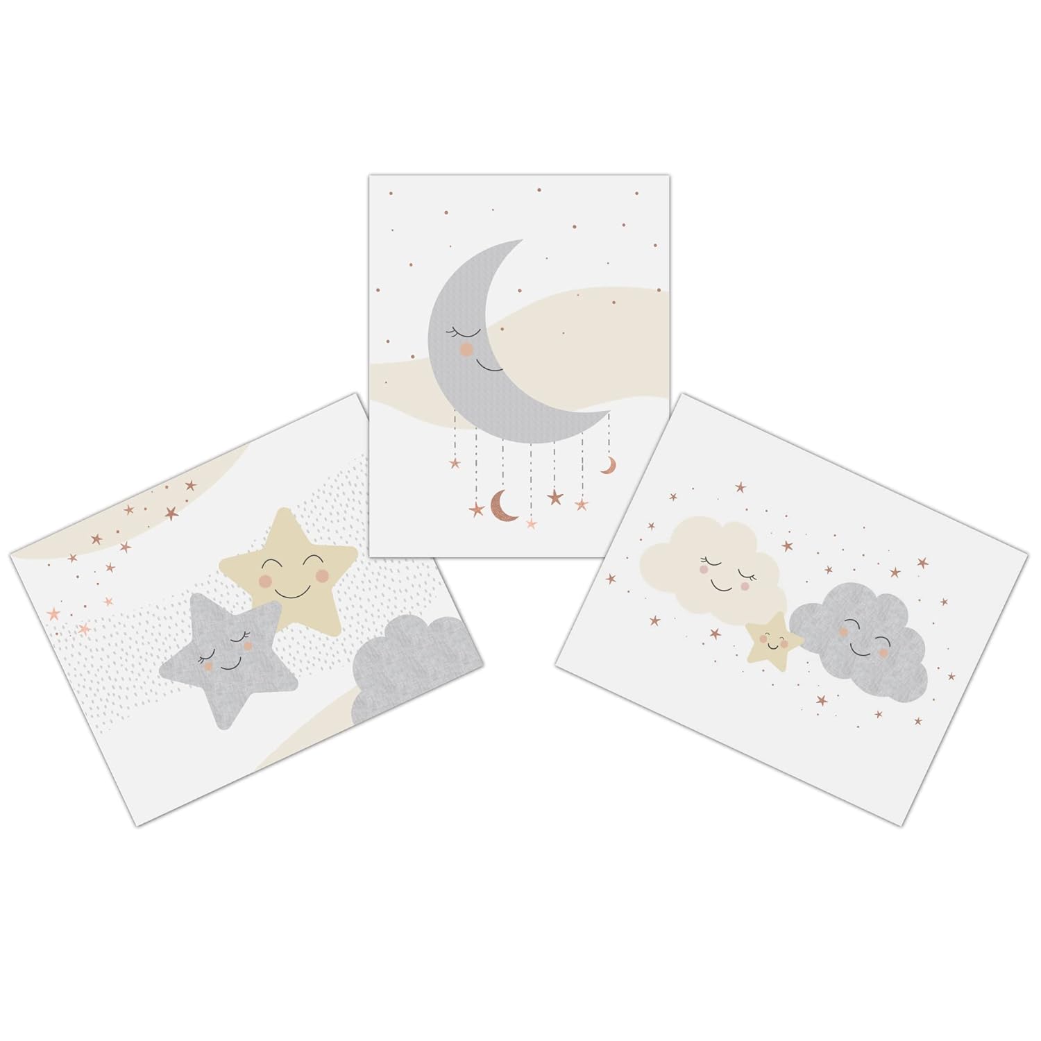 Lambs & Ivy Goodnight Moon – Arte de pared de 3 piezas sin marco para guarderíaniño, 11 x 14 pulgadas