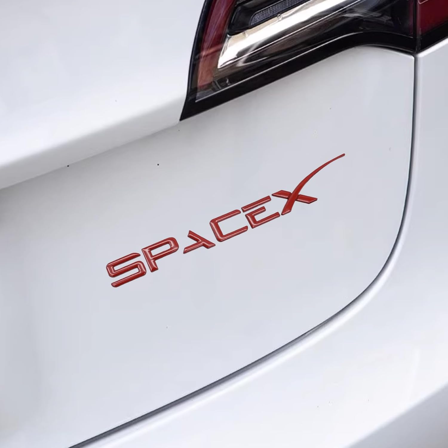 ONKENTET SpaceX – Adhesivo adhesivo para emblema compatible con Tesla Model 3, Modelo Y, Modelo X Model S, Semi Cybertruck Space X, accesorios