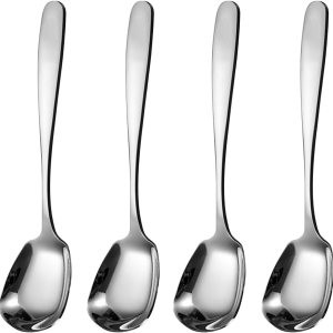 Cucharas de cabeza cuadrada, cuchara de azúcar cuadrada de estilo coreano, cucharas de sopa gruesas de acero inoxidable pesado, cucharas de mesa, Cucharas de cabeza cuadrada, cuchara de azúcar cuadrada de estilo coreano, cucharas de sopa gruesas de acero inoxidable pesado, cucharas de mesa,