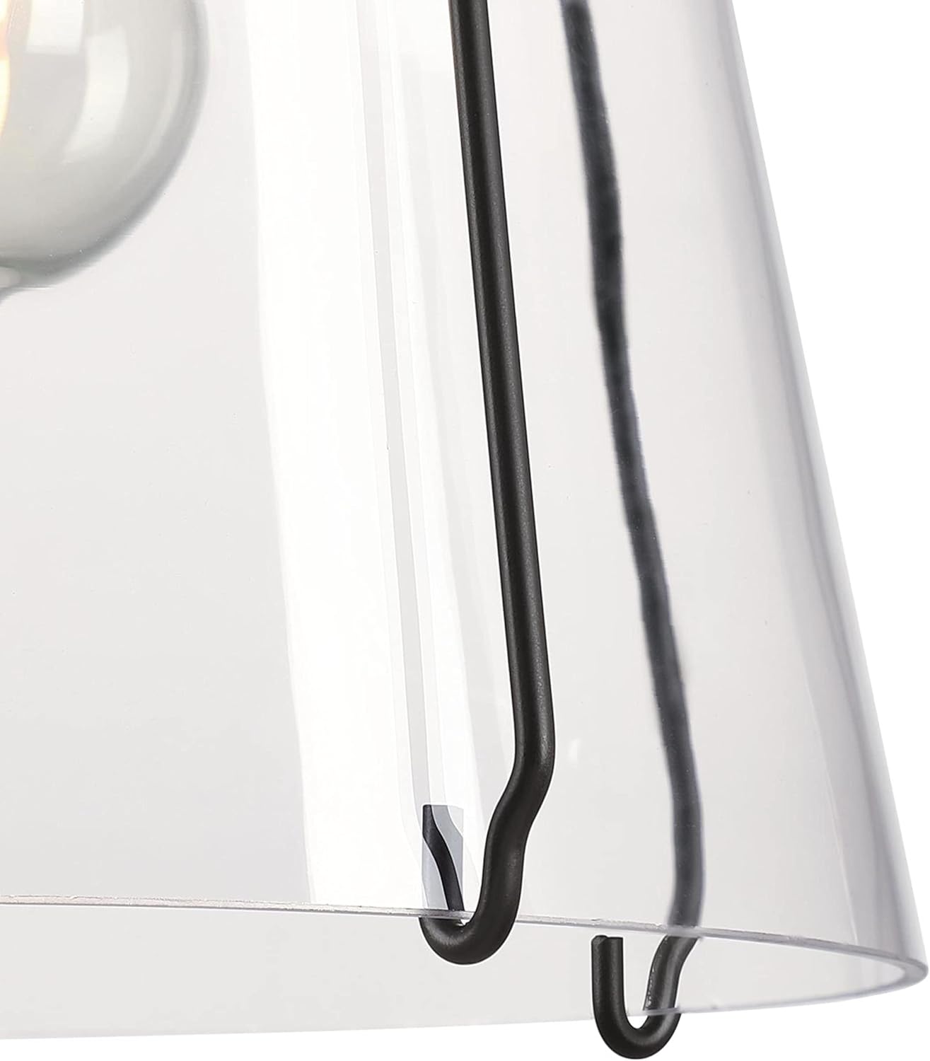 Westinghouse Lighting 6130100 Kewadin – Colgante de transición de una luz para interiores, acabado negro mate, cristal transparente