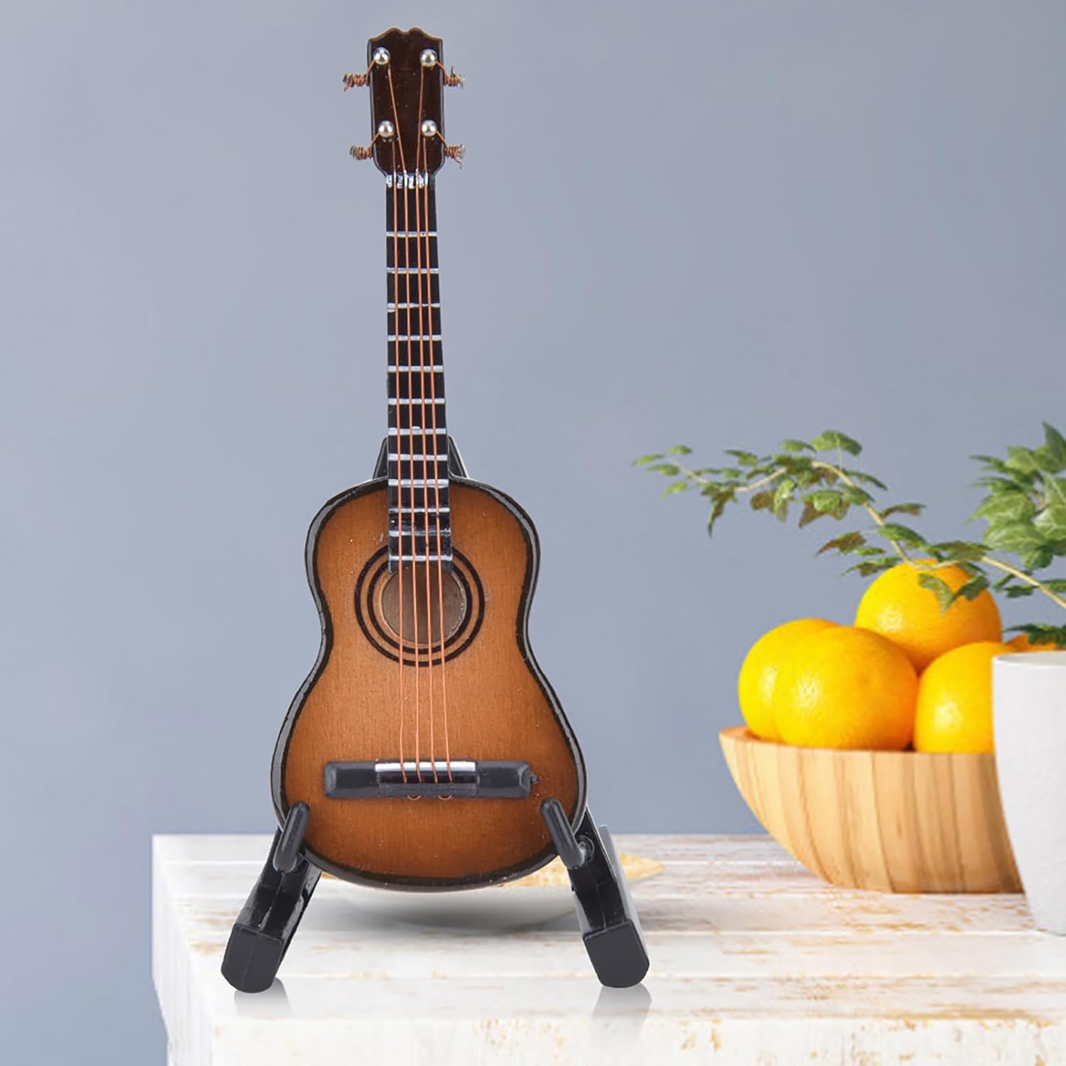 PerGar Modelo de guitarra clásica en miniatura con soporte y estuche, modelo de guitarra clásica, réplica de mini instrumento musical, decoración de