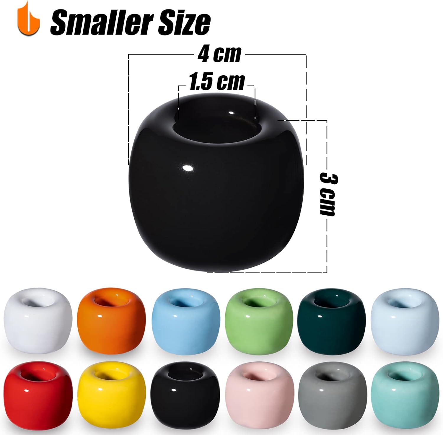Urbanstrive Elegante soporte para cepillos de dientes de cerámica para encimeras de tocador de baño, color negro