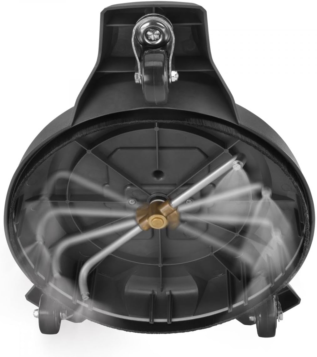 RYOBI Limpiador eléctrico de superficie de lavadora a presión de 12 pulgadas con chorros de alta presión giratorios dobles, limpieza 4 veces más