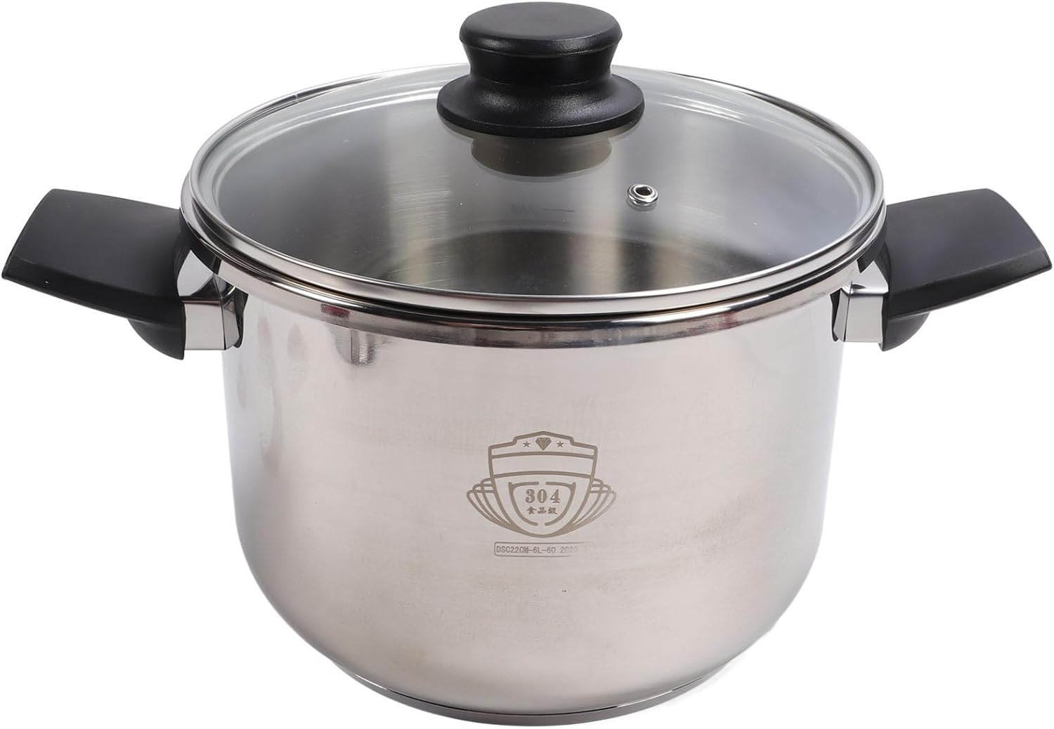 Olla a presión de acero inoxidable, olla a presión de 80KPA 6L con válvula de seguridad, olla de cocción a presión giratoria universal para estufas
