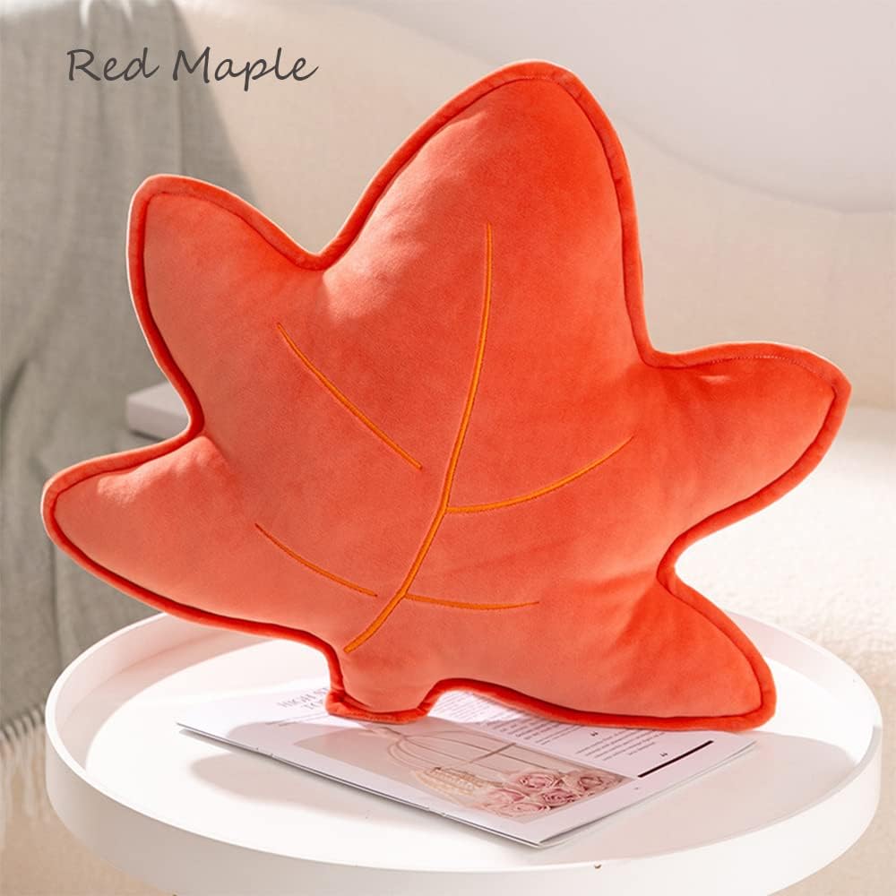 Almohada 3D de felpa para plantas, cojín decorativo para cama, sofá, silla, hogar, oficina, regalo temático, accesorios para fotos (hoja de arce)