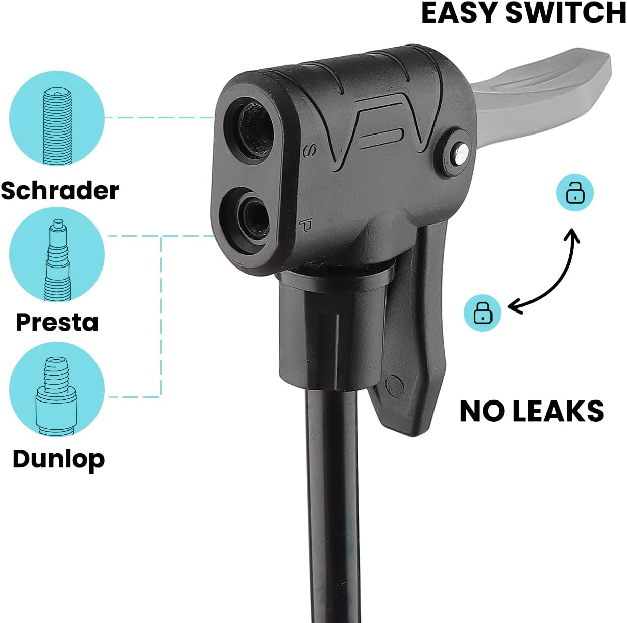 Hycline Bomba portátil para bicicleta de piso bomba de neumáticos de bicicleta – Bombas de aire de alta presión de 150160 PSI con válvula Presta y