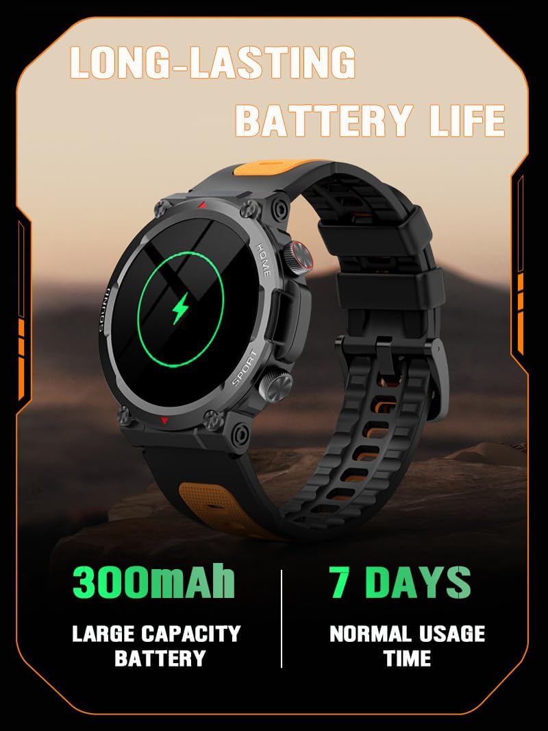 Relojes inteligentes militares para hombres, reloj inteligente táctico, hacerresponder llamadas, frecuencia cardíaca, oxígeno en sangre, monitor de