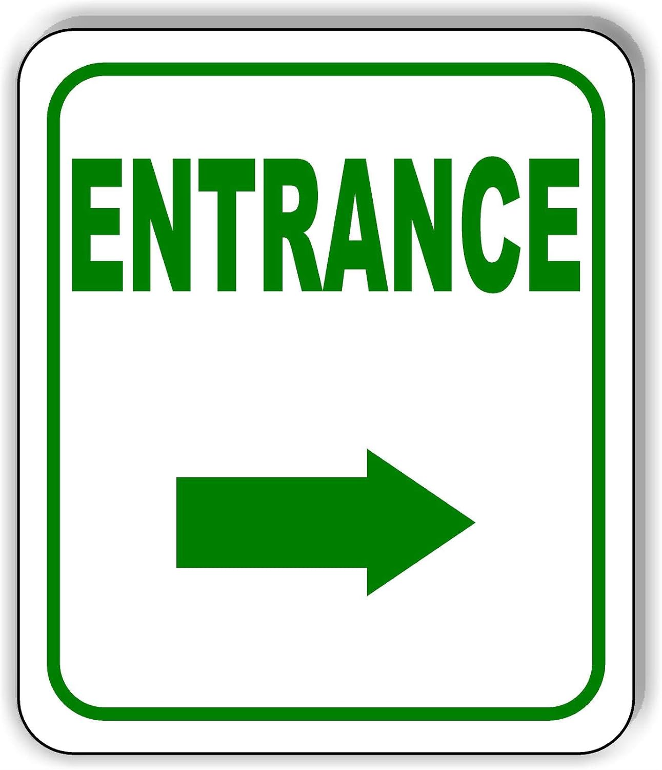 ENTRANCE DIRECCIONAL FLECHA DERECHA VERDE Letrero compuesto de aluminio para exteriores 15″ x18″