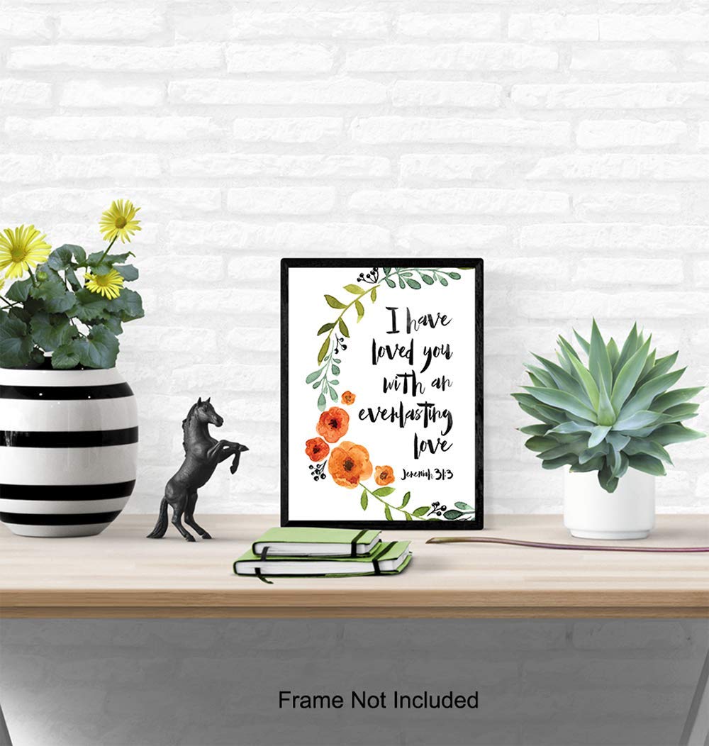 Love Bible Verse – Religious Christian Scripture Wall Art – Home Decor, Decoration for Bedroom, Living Room, Church – Romantic Gift for Women, Men,