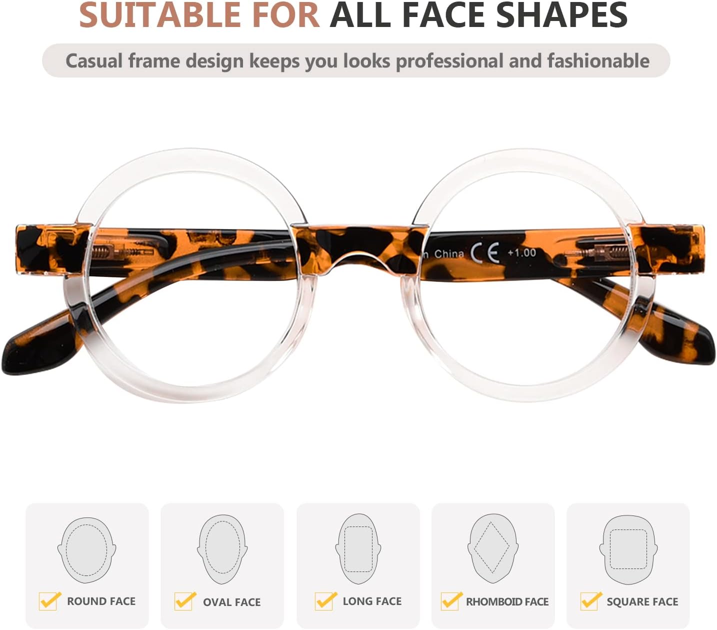 Eyekepper Gafas de Lectura Redondas Mujer Oprah Style Readers – Tortoise +1.25