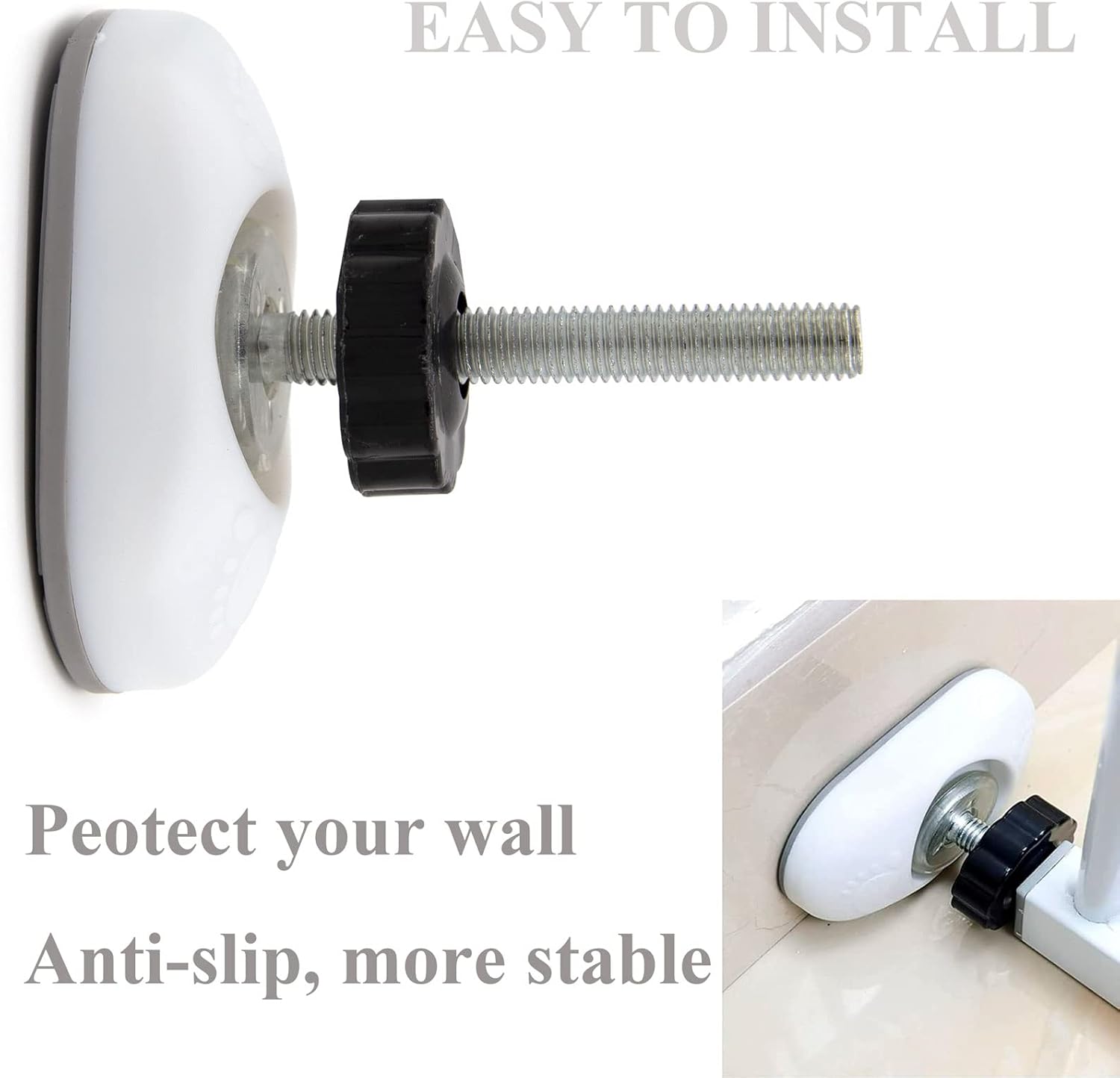 Juego de 2 adaptadores M10 para puerta de bebé con protector de pared para puerta de bebé, extensor de puerta de tensión para bebé, puertas de