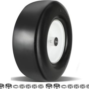 1 neumático y rueda para cortacésped plano de 13 x 5.00-6 con buje de grasa de 34 pulgadas y 58 pulgadas, montaje de neumático sólido delantero de 1 neumático y rueda para cortacésped plano de 13 x 5.00-6 con buje de grasa de 34 pulgadas y 58 pulgadas, montaje de neumático sólido delantero de