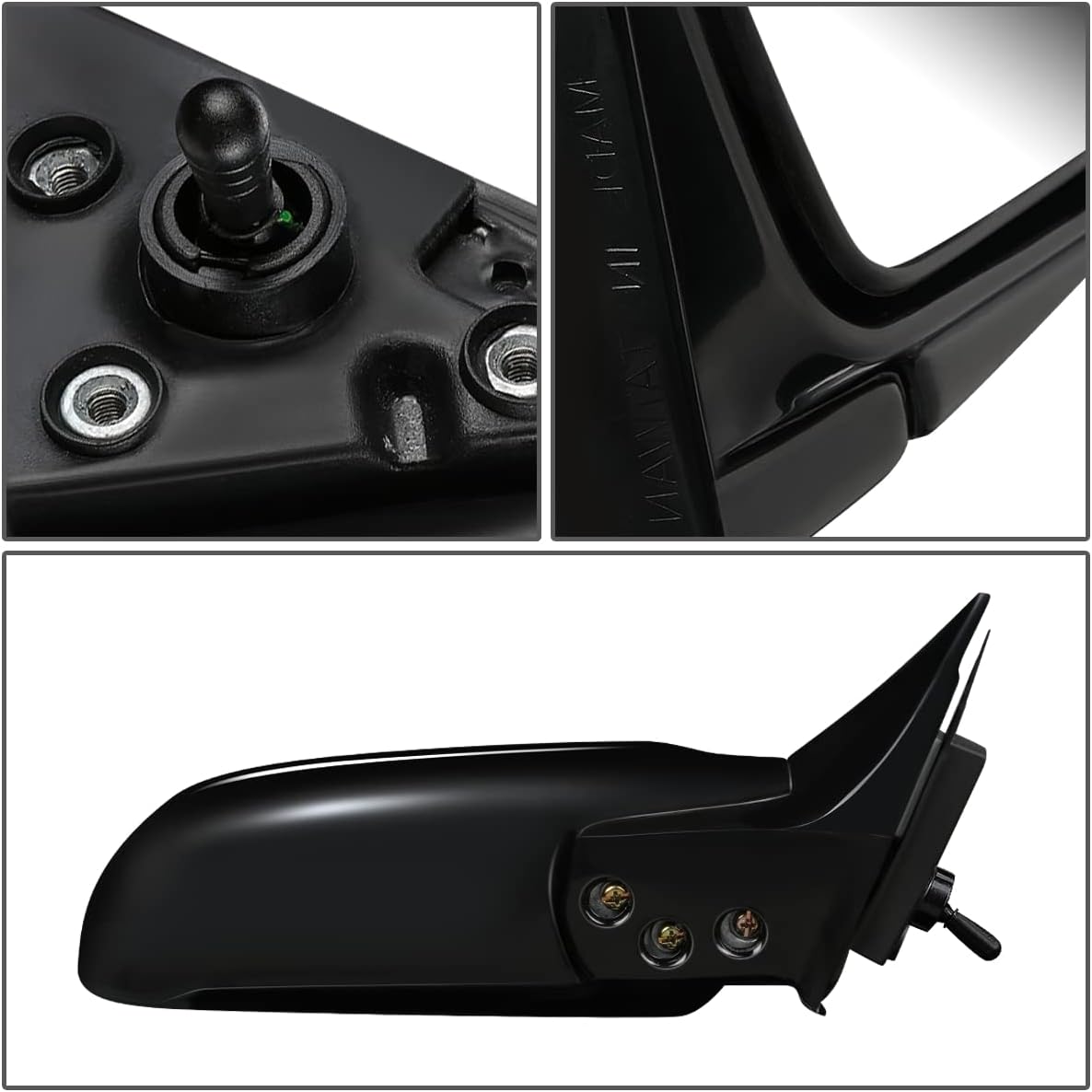 DNA Motoring OEM-MR-MI1321103 Espejo retrovisor plegable sin calefacción con ajuste manual lateral derecho compatible con Mirage 1987-1996