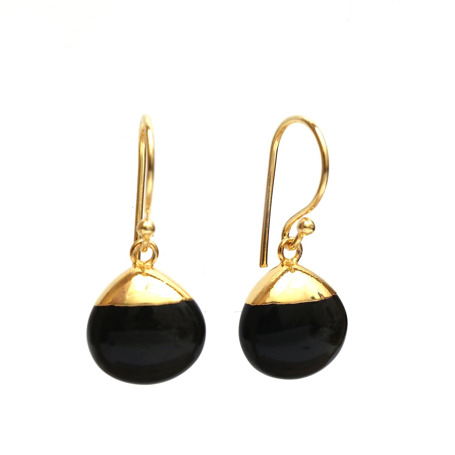 Gempires Natural Golden Obsidian Pear Earring For Women Birthstone Jewelry Hypoallergenic Earrings For Women (Golden Obsidian)