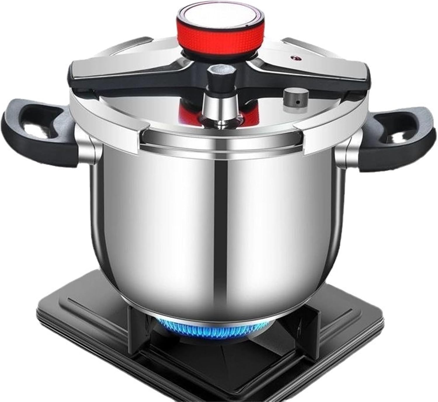 Olla a presión de acero inoxidable, 5-9 cuartos de galón, compatible con inducción, olla a presión gruesa de 100 KPA con válvula de seguridad,