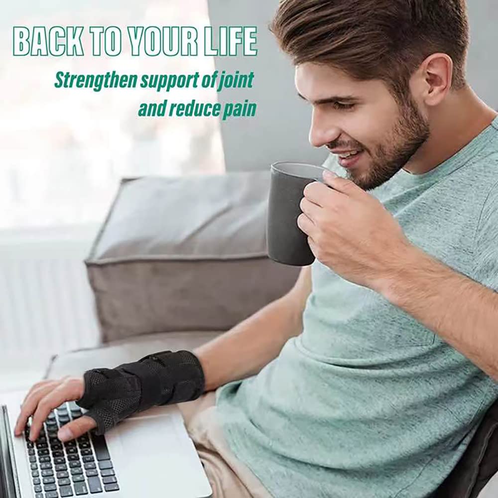 bounfend Muñequera con estabilizador de férula espica para el pulgar, soporte nocturno para dolor de artritis, lesiones, tendinitis, esguince, túnel