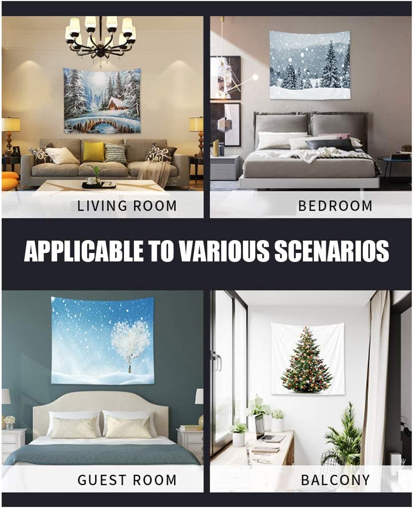 IAMAGOODLADY Decoraciones de Navidad, tapiz de Navidad, decoración de fondo de pared de dormitorio, paño colgante, 95 x 73 estilo mate Ofertas de