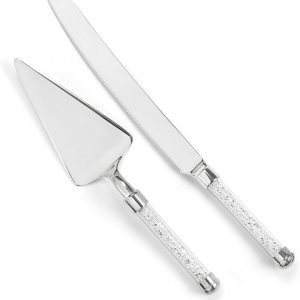 Hortense B. Hewitt Accesorios de boda Juego de cuchillos y servidores, cuentas brillantes Hortense B. Hewitt Accesorios de boda Juego de cuchillos y servidores, cuentas brillantes