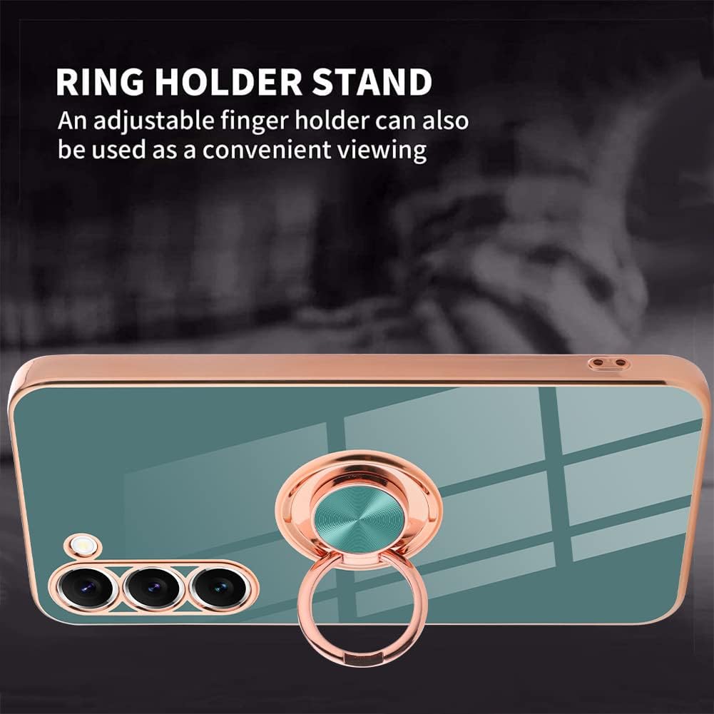 MOWIME Funda diseñada para Samsung Galaxy S23 Plus 5G, cubierta protectora delgada y flexible con soporte de anillo de teléfono integrado con