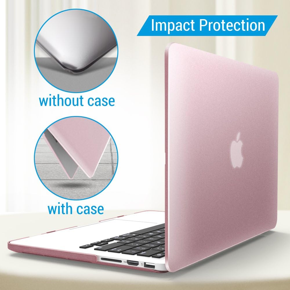 IBENZER Compatible con MacBook Pro de 15 pulgadas 2015 2014 2013 2012 A1398, carcasa rígida y cubierta de teclado y protector de pantalla para Apple