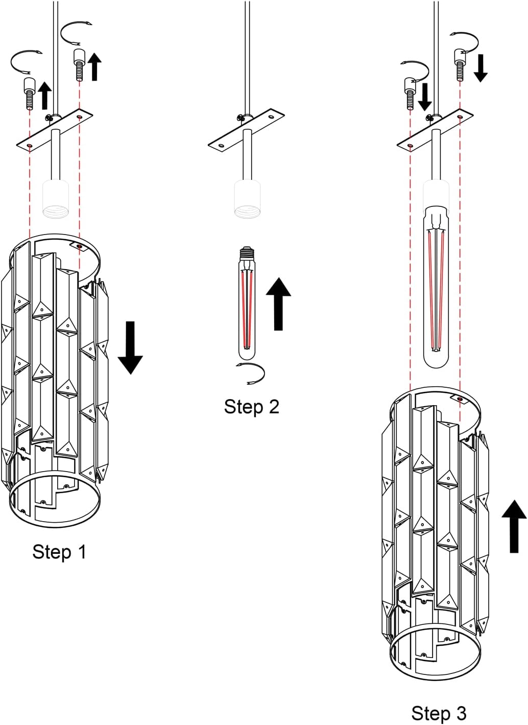LMQNINE – 3 luces para iluminación colgante de cromo, lámpara colgante moderna, mini candelabros de cristal, lámpara colgante ajustable para cocina,