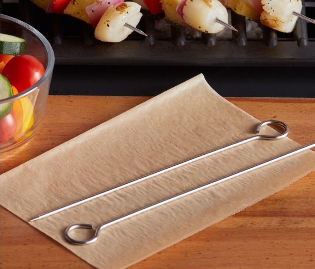 Juego de 12 pinchos redondos de acero inoxidable de 8 pulgadas para cócteles, aperitivos, sándwich de frutas, barbacoa, aperitivos, fuente de