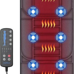 Almohadilla masajeadora, 5 modos de vibración y 3 niveles, masajeador de espalda con calor para aliviar el dolor de espalda, almohadilla de silla Almohadilla masajeadora, 5 modos de vibración y 3 niveles, masajeador de espalda con calor para aliviar el dolor de espalda, almohadilla de silla