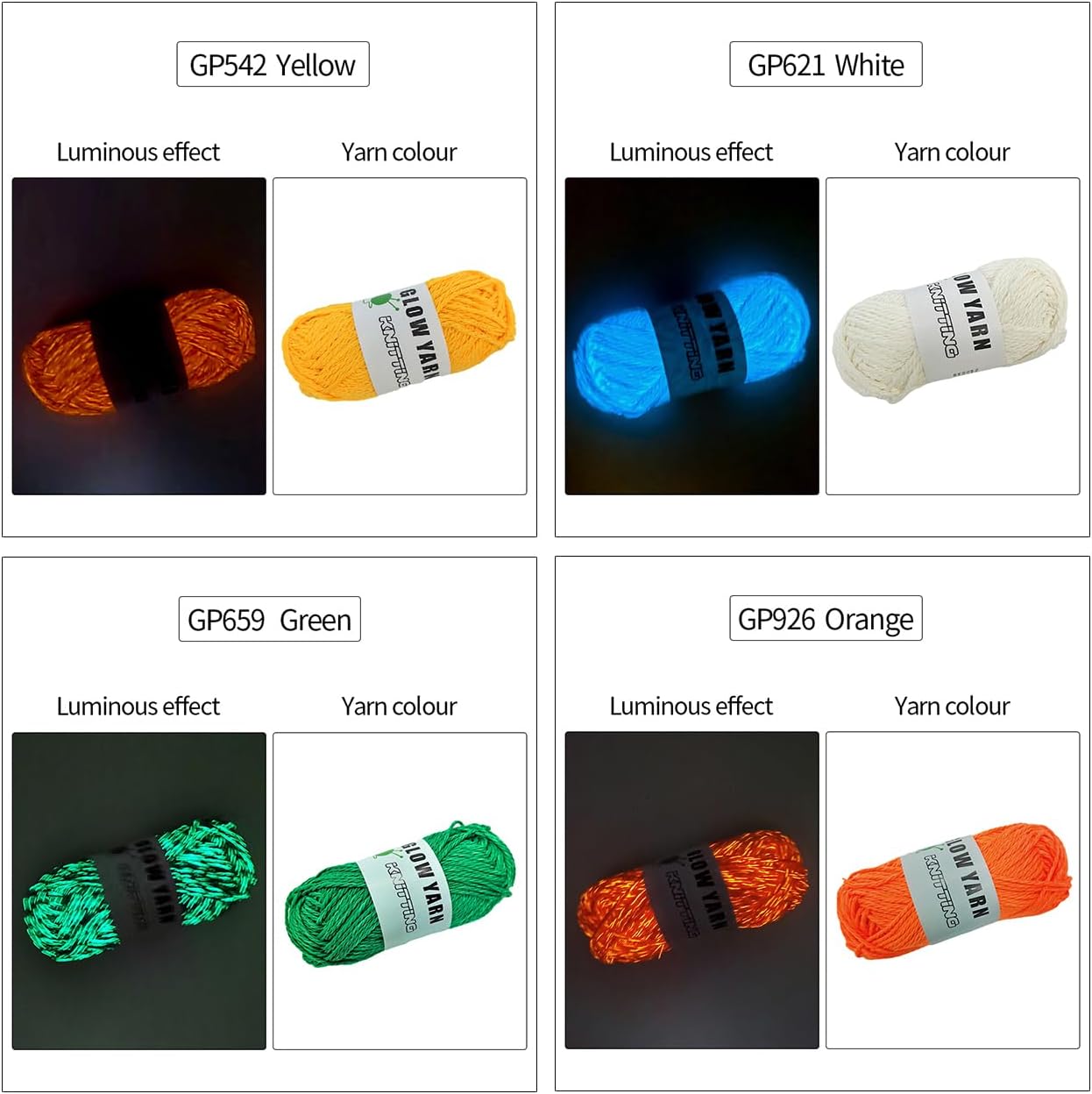 1 rollo de hilo luminoso, hilo tejido utilizado para tejer bricolaje Halloween y fiestas de Navidad, sombreros, suéteres, juguetes y otros artículos