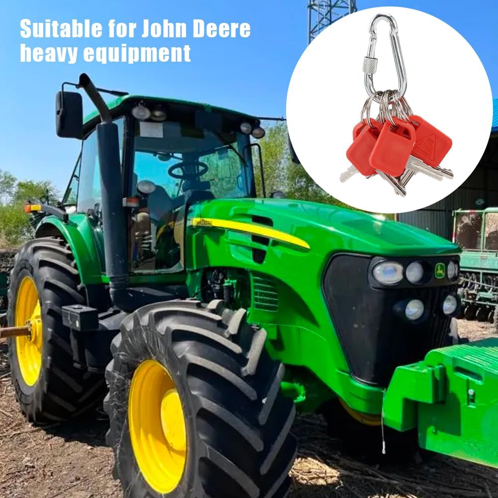 6 llaves de encendido de repuesto para John Deere Heavy Equipment Loader Tractores 1200 210C 310A 310C 410B 550B 700H 1050J 210LJ 250D 460E 410C