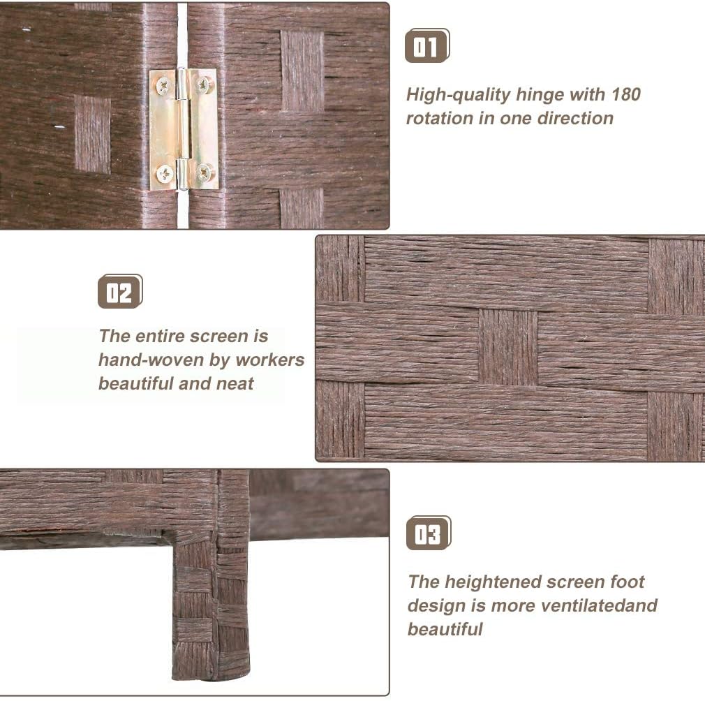 Divisores de habitación y pantallas plegables de privacidad de 6 paneles de 6 pies plegables portátiles separadores de habitación, diseño de malla