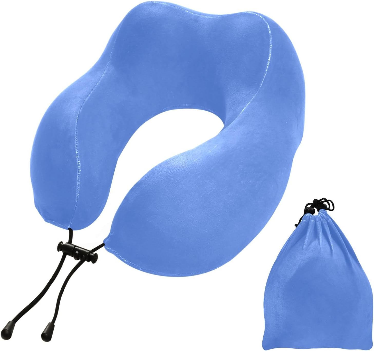 Salvia Blue – Almohadas compactas de viaje, almohada de espuma viscoelástica en forma de U, almohadas de viaje para aviones