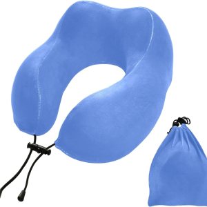 Salvia Blue – Almohadas compactas de viaje, almohada de espuma viscoelástica en forma de U, almohadas de viaje para aviones Salvia Blue – Almohadas compactas de viaje, almohada de espuma viscoelástica en forma de U, almohadas de viaje para aviones