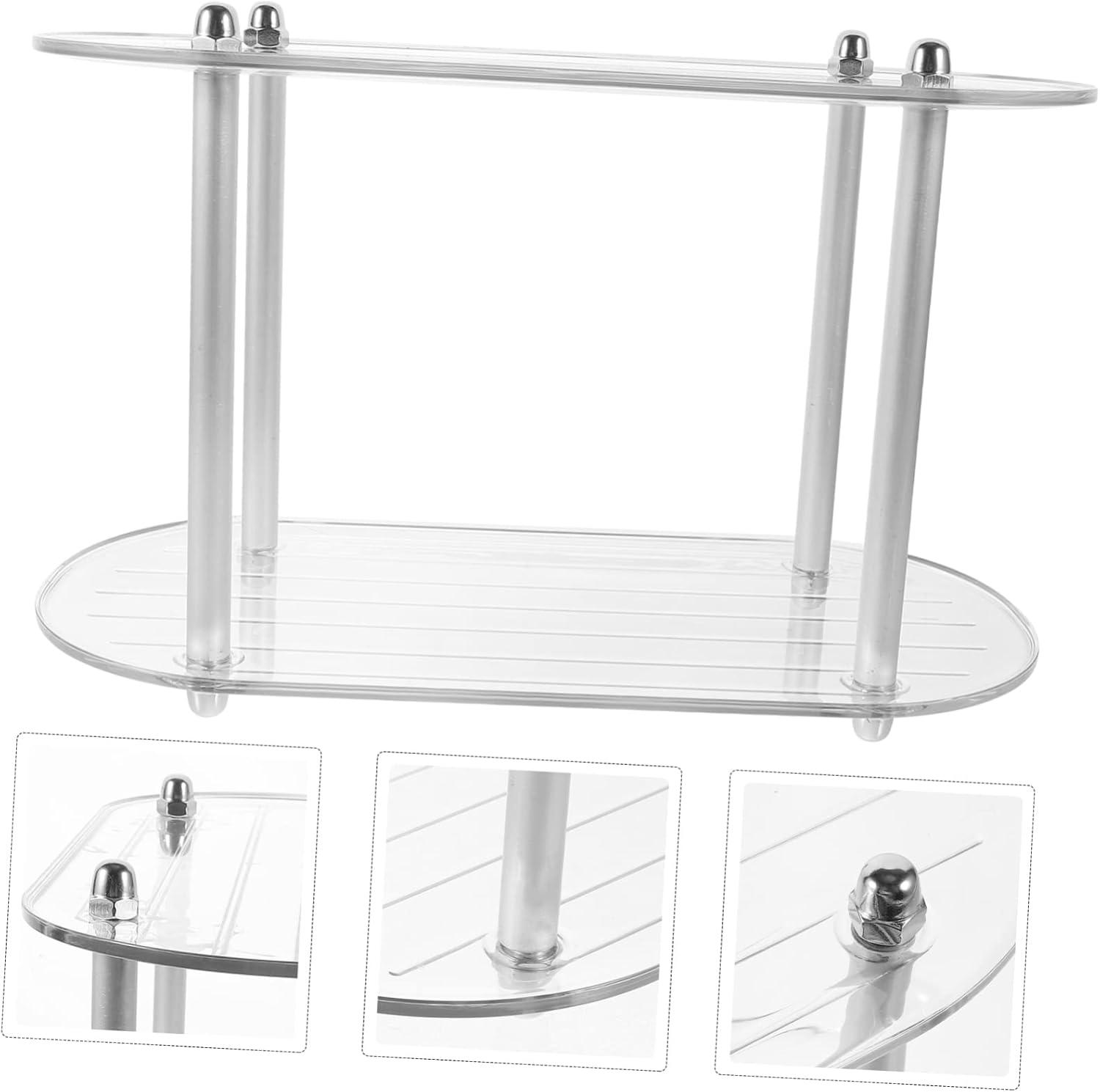 DOITOOL Estante de múltiples capas para gabinete, organizador de ducha, estante de cristal, gabinete de vidrio, gabinete de exhibición de vidrio,