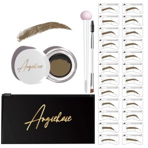 Kit de plantillas para cejas, sello de cejas, 24 plantillas de cejas gruesas y finas con 2 aplicadores de cepillo de doble punta y esponja, cejas Kit de plantillas para cejas, sello de cejas, 24 plantillas de cejas gruesas y finas con 2 aplicadores de cepillo de doble punta y esponja, cejas