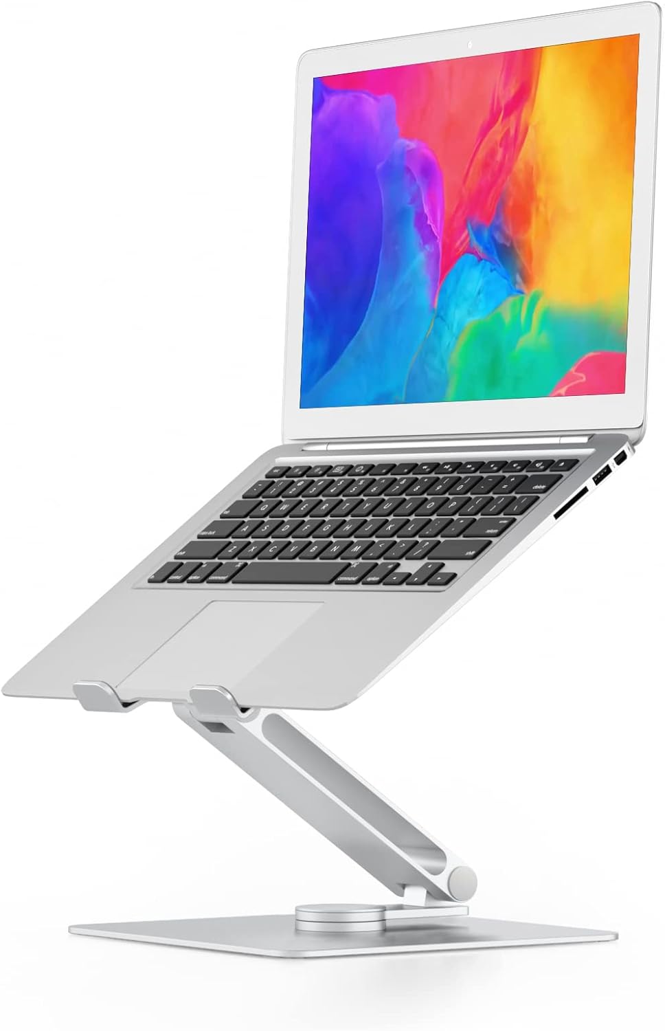 Soporte ergonómico plegable de altura ajustable portátil para portátil de 10 a 16 pulgadas compatible con soporte de escritorio MacBook (plata)